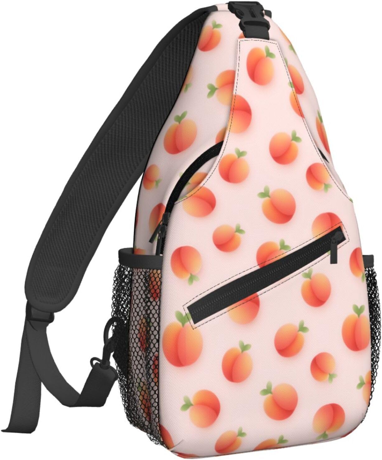 Famame Peach Sling Backpack Chest Bag Crossbody Shoulder Bag Gym Cycling Travel Hiking Daypack For Men Women