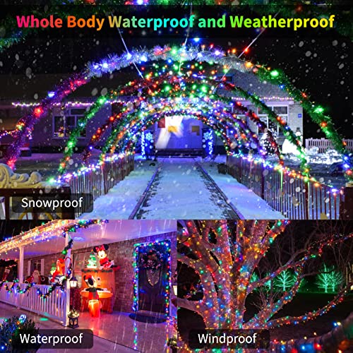 Image of Battery Operated Christmas Lights 2 Pack 18 Feet 50 LED Clear Mini String Lights with 8 Modes Waterproof Tree Lights for Xmas Outdoor Indoor Holiday Party Garden Decor, Multicolor