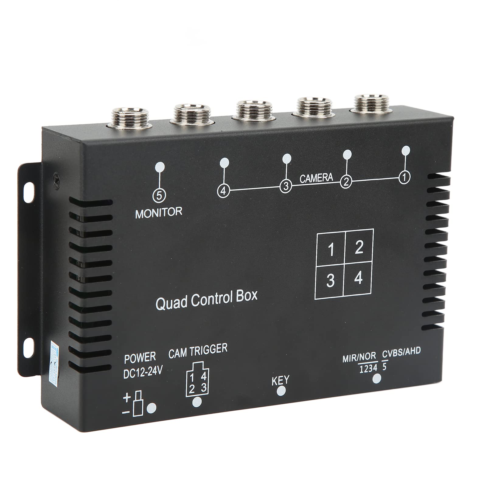Walmeck Splitter Video a 4 1080P AHD DC12V 24V Interruttore Schermo Video Telecamera Quad System Convertitore Telecamera di Parcheggio RV Truck Bus Trailer