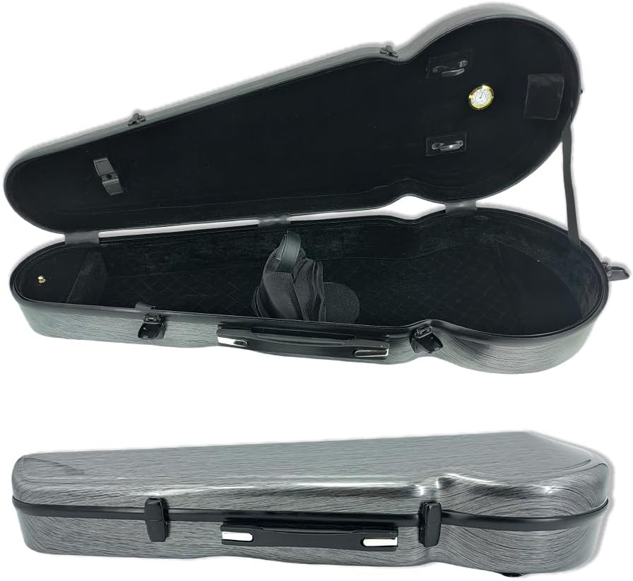 yinfente Carbon Fiber Viola Case for 15inch to 16.5inch with Adjustable Backstrap &Handle&Buckle Soft interior and Hard Case for Beginner and Musicians