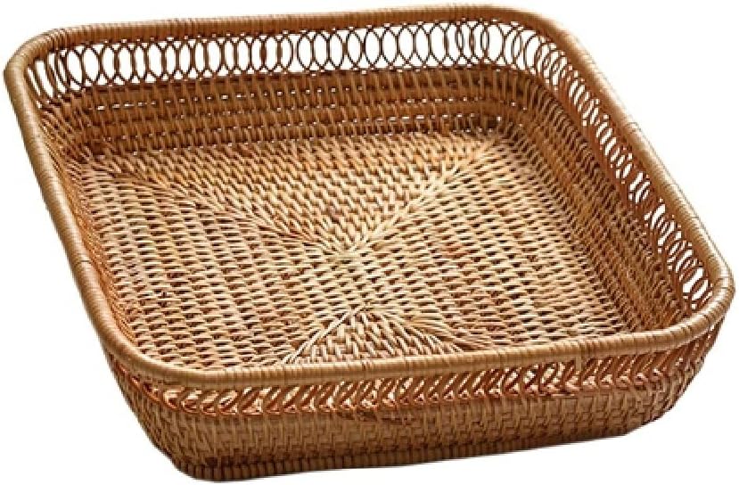 Woven Storage Basket Rattan Bread Basket Fruit Basket Kitchen Table Service Basket Candy Sundries Storage Box