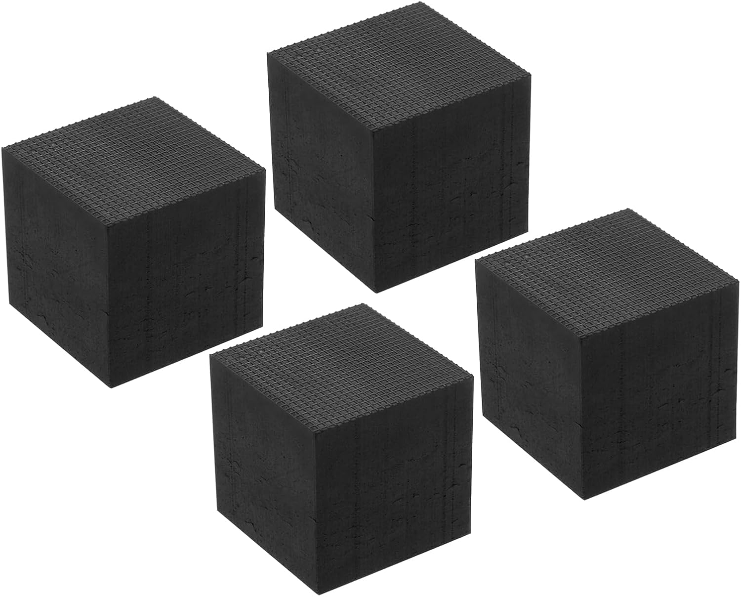 PATIKIL Rubber Anti-Vibration Pads, 4 Pcs Square Vibration Isolation Mats 1.97" x 1.97" x 2" for HVAC, Air Conditioner, Air Compressor, Washer, Dryer, Black