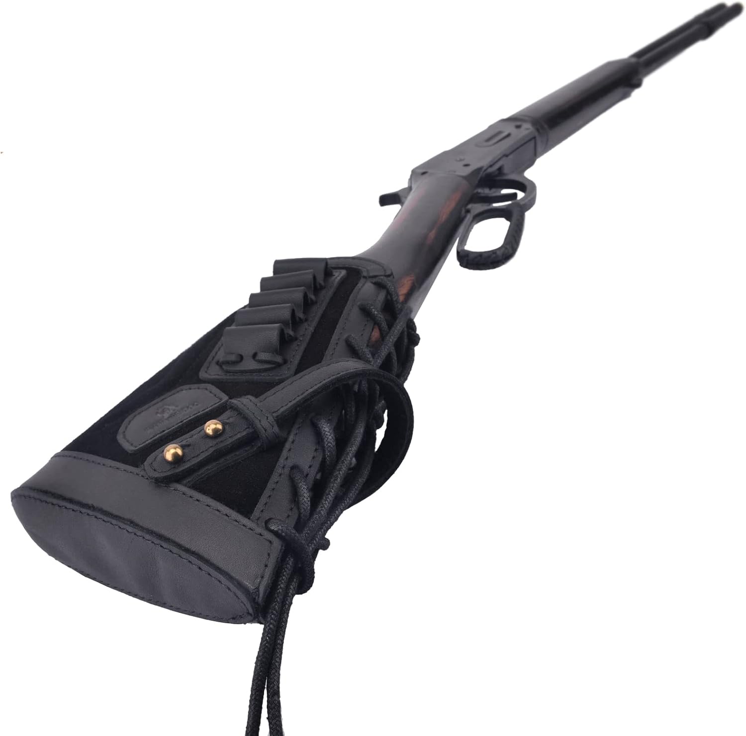 Leather Buttstock Cheek Rest Pad with Rifle Shell Holder for .44mag .45-70 .30-30 .357 .308 .30-06 410GA