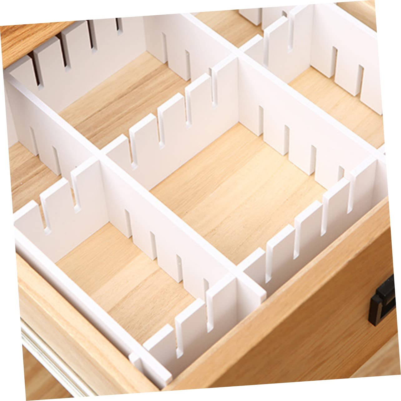 Separadores Juego de 7 Piezas de Cajones Ajustables de Pvc Blanco para Almacenamiento y Orden en Cajones para Organización del Dormitorio y Oficina