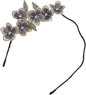FOMIYES 1pc embroidered flower headband beaded headband prom headpiece Wedding Floral Headband Embroidered Hairband Lady Hair Hoop Women Headband vintage hair accessories applique headgear