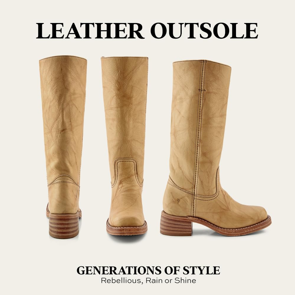 Frye Campus 14L Iconic Tall Boots for Women Crafted from Signature Montana Leather with Genuine Stitch Welt Construction and Stacked Leather Heel