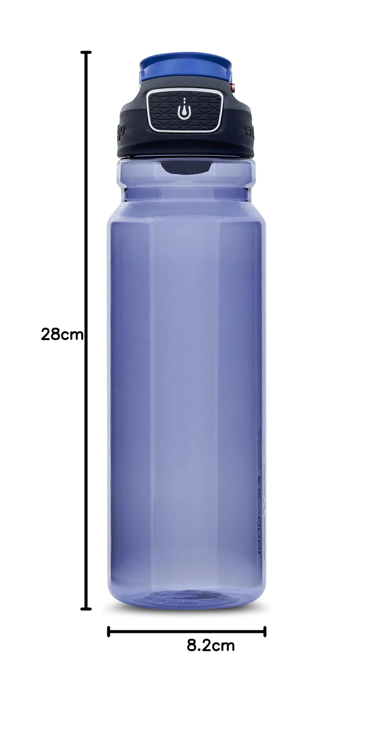 Contigo Free Flow Butelka na wodę z tritanu, bez BPA, w 100% szczelna, do picia za jednym naciśnięciem przycisku, butelka sportowa premium na wędrówki, do jazdy na rowerze, 1000 ml
