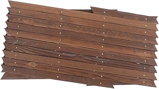 DOITOOL Wooden Pile Fence Garden Panel Carbonized Thickened Outdoor Decorative Wood Wall Fence for Courtyard Balcony Climbing Plants Support