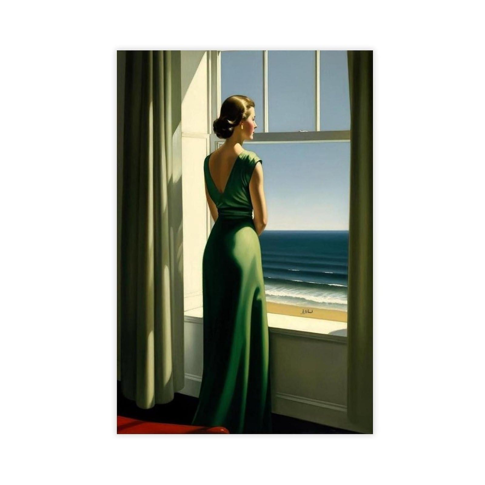 Qotopgpg Edward Hopper Inspired Art Print Canvas Poster Bedroom Decor Landscape Office Room Decor Gift 20X30inch(50X75cm)