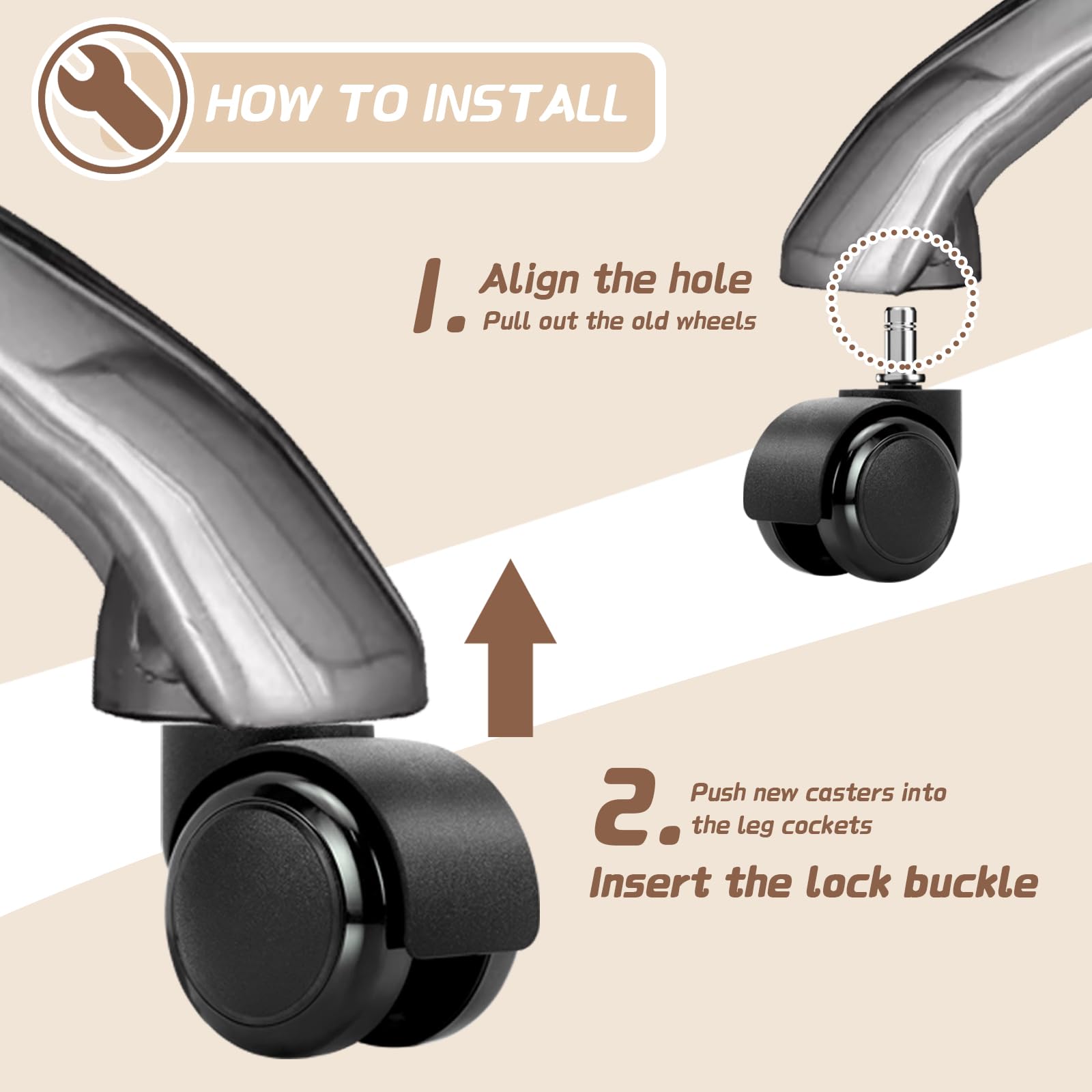 Wheels For Office Chair Casters MaxGear 2