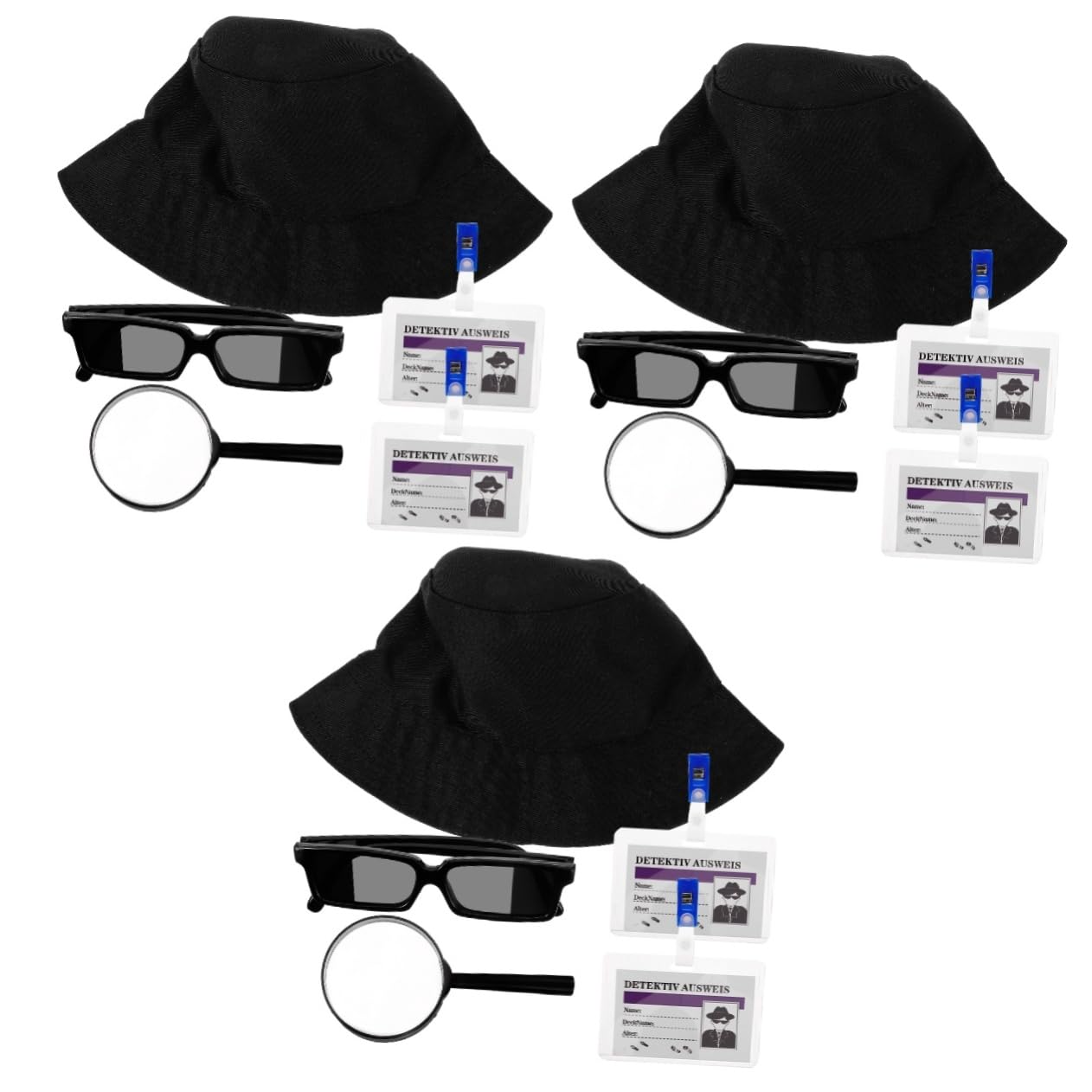 VICASKY 3 Sets Boys and Girls Detective Kit Detective Accessory Set Fake Glasses Gears