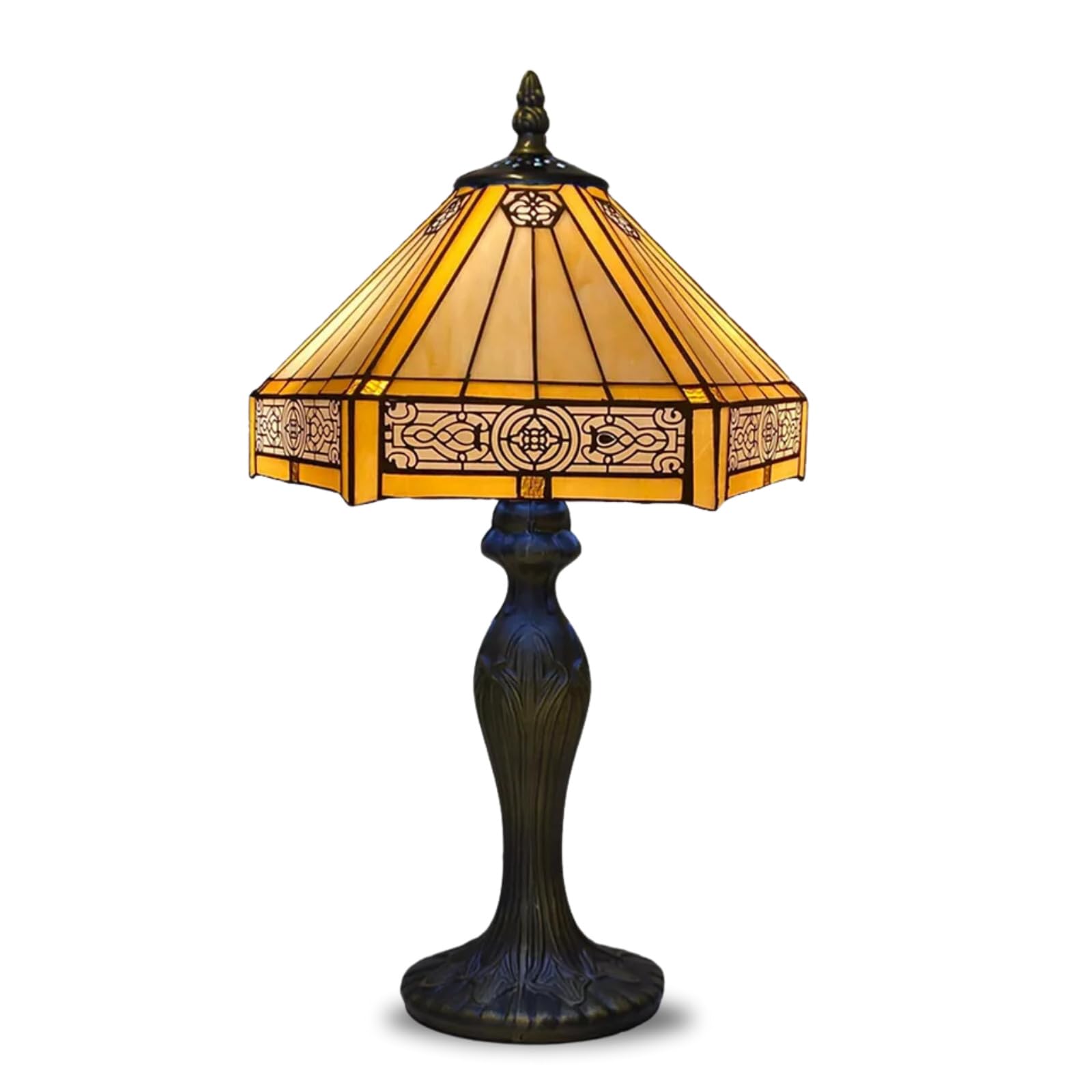 Tiffora Multicolored Tiffany Style Table Lamp, 16-Inch Stained Glass Shade (Tftl-1605)