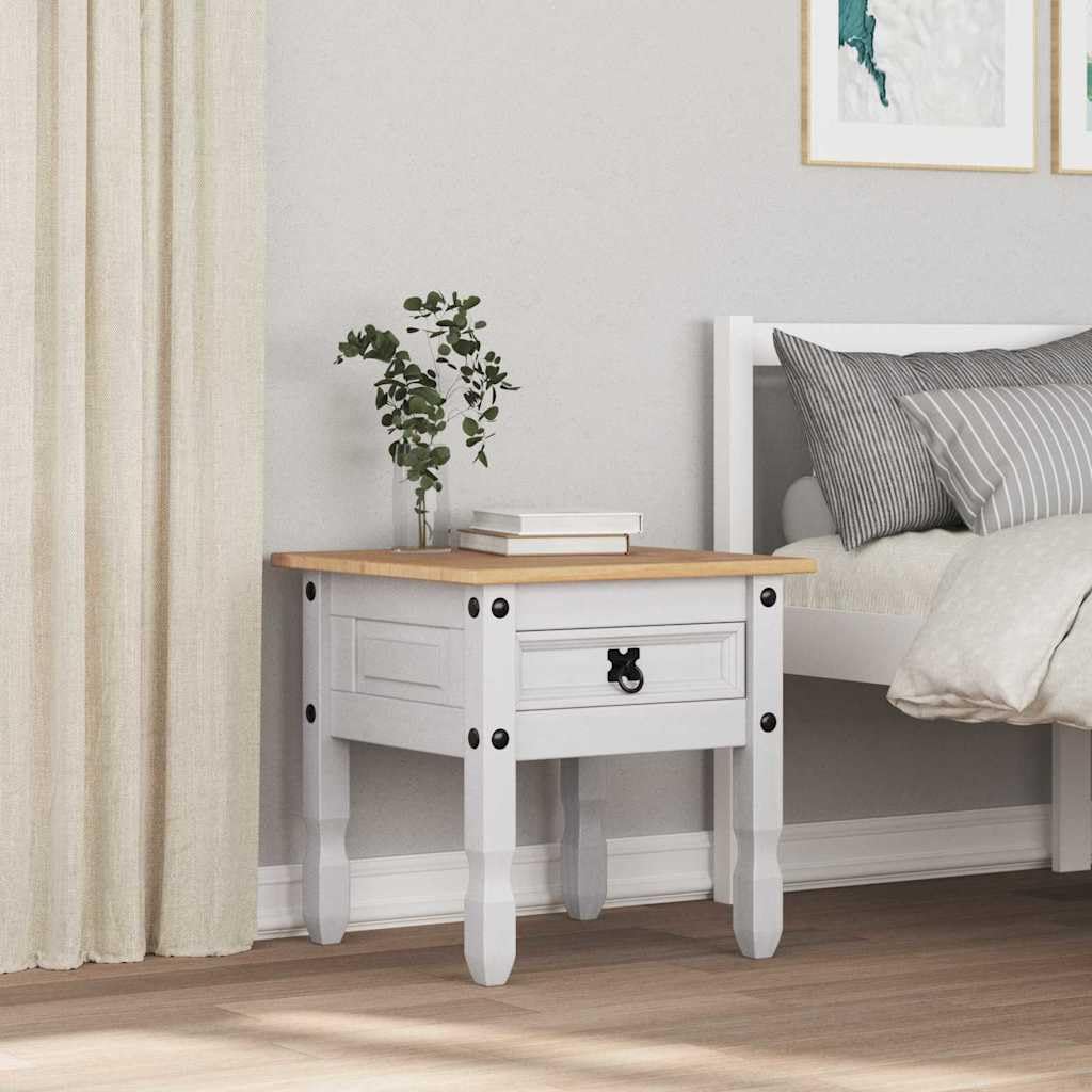 Generisch Table d'appoint blanche 50 x 50 cm en pin massif