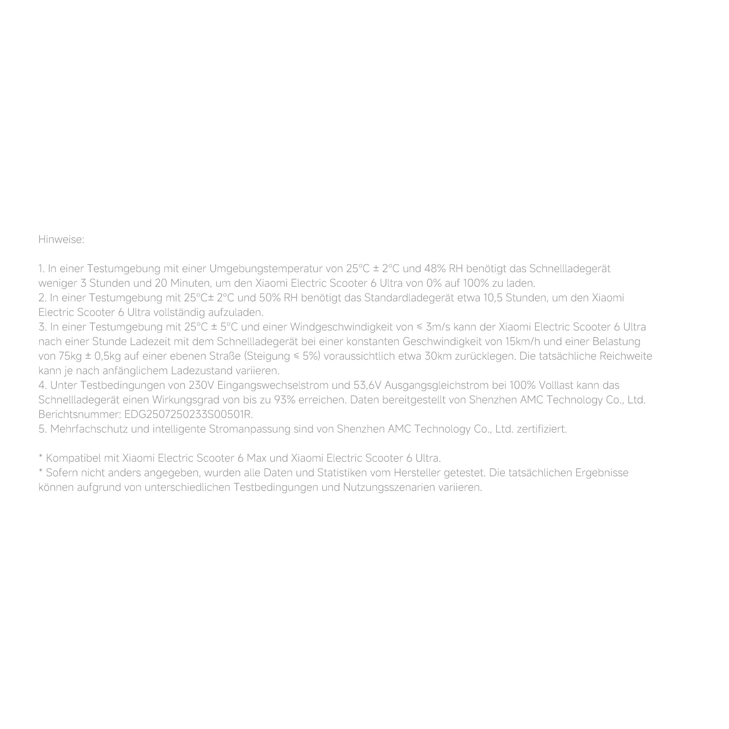 Xiaomi Electric Scooter Schnellladegerät 2, offizielles 268 W Schnellladegerät für Scooter 6 Ultra & 6 Max, vollständige Ladung in 3–3,5 Std. statt 9–10,5 Std. Standard