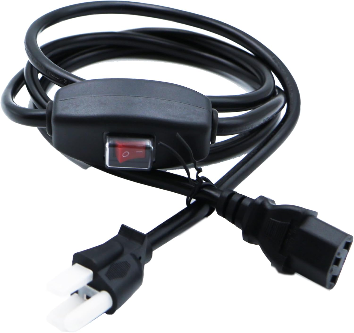 10 Feet Power Cord with Switch On Off,18AWG 105℃ 10Amp SJT Cable,3 Prong Replacement Cord Male Plug NEMA 5-15P to Female IEC320 C13 for Printer Monitor TV (3.1Meters,Black)