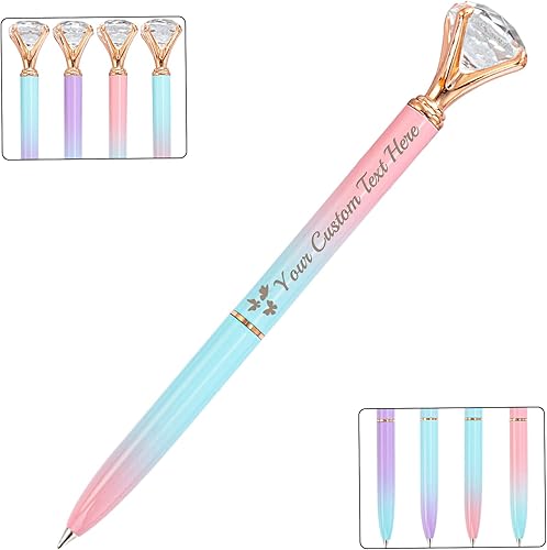 STREADVE Bolígrafos personalizados con nombre, bolígrafo de diamante personalizado, grabado gratis, logotipo, texto, escritura suave, regalos para
