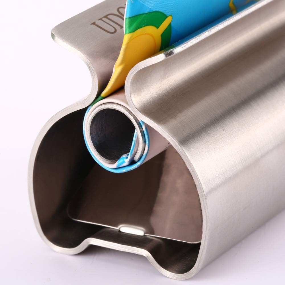 Toothpaste Squeezer - Metal Tube Squeezer Stainless Steel Tube Wringer UDQYQ Toothpaste seat Holder Stand (3 Pack)