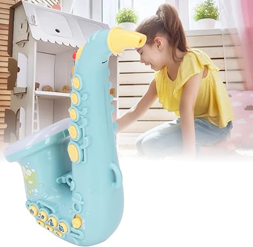 Miniatura 6 de Saxofón para niños, instrumento musical, encantador, ajustable, trompeta, clarinete, juguete de saxaboom, instrumentos para niños con luz y música,