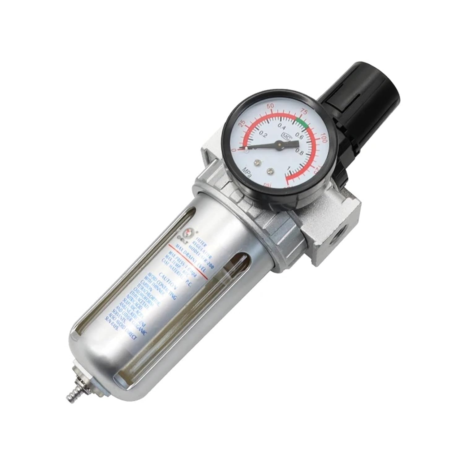 SFR-200 1/4 SFR-300 3/8 SFR-400 1/2 Air Compressor Moisture Water Oil Lubricator Trap Copper Filter Regulator Air Regulator(SFR-SMPM,-300 (Copper core))