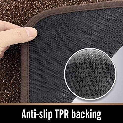 Itsoft Dirt Trapper Indoor Door Mat & Entrance Rug For Wet Muddy Shoes And Pet Paws, Non-Slip Machine Washable, Shoe Scraper, Absorbent Welcome Dog Mat For Front Door, Entry Way (30X18, Brown & Camel) #TOP2