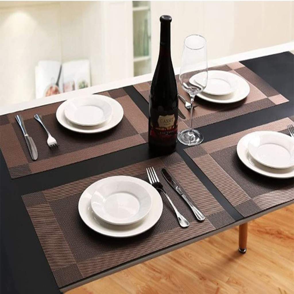 Manteles Individuales de PVC para el hogar, manteles Individuales de Mesa Antideslizantes Tejidos a Prueba de rasgaduras Lavables, decoración de Acción de Gracias, Mantel Impermeable, Juego de 6