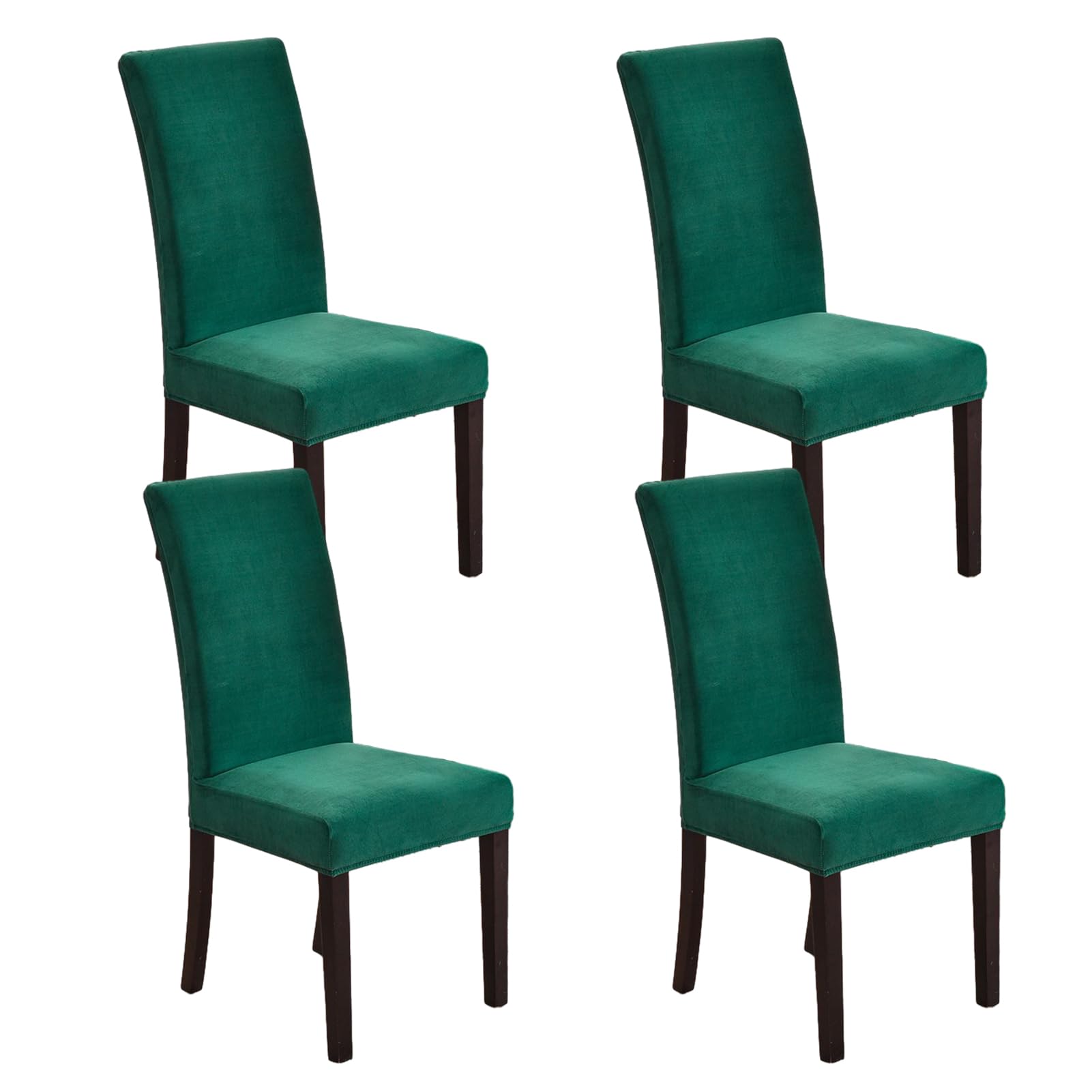 Housse de chaise velours extensible dossier haut pour décoration cuisine et salle à manger