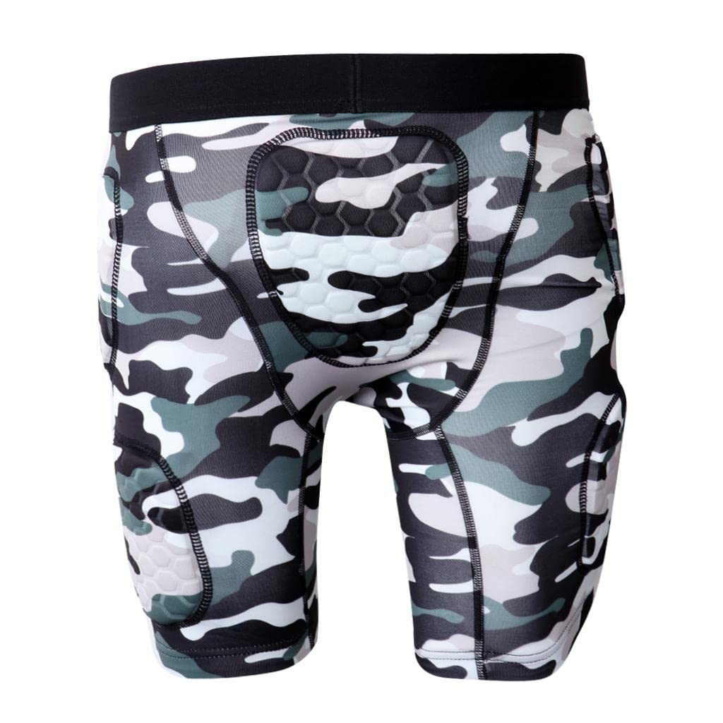 Men Padded Compression Shirt/Shorts Protector for Football Shorts Size M-image-36