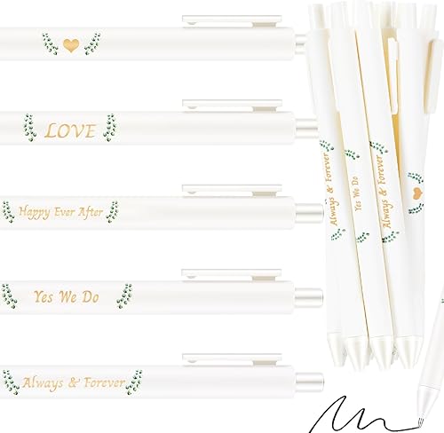 Ctosree 50 bolígrafos de despedida de soltera, bolígrafos de boda para libro de visitas, bolígrafo retráctil de tinta negra, para propuesta de