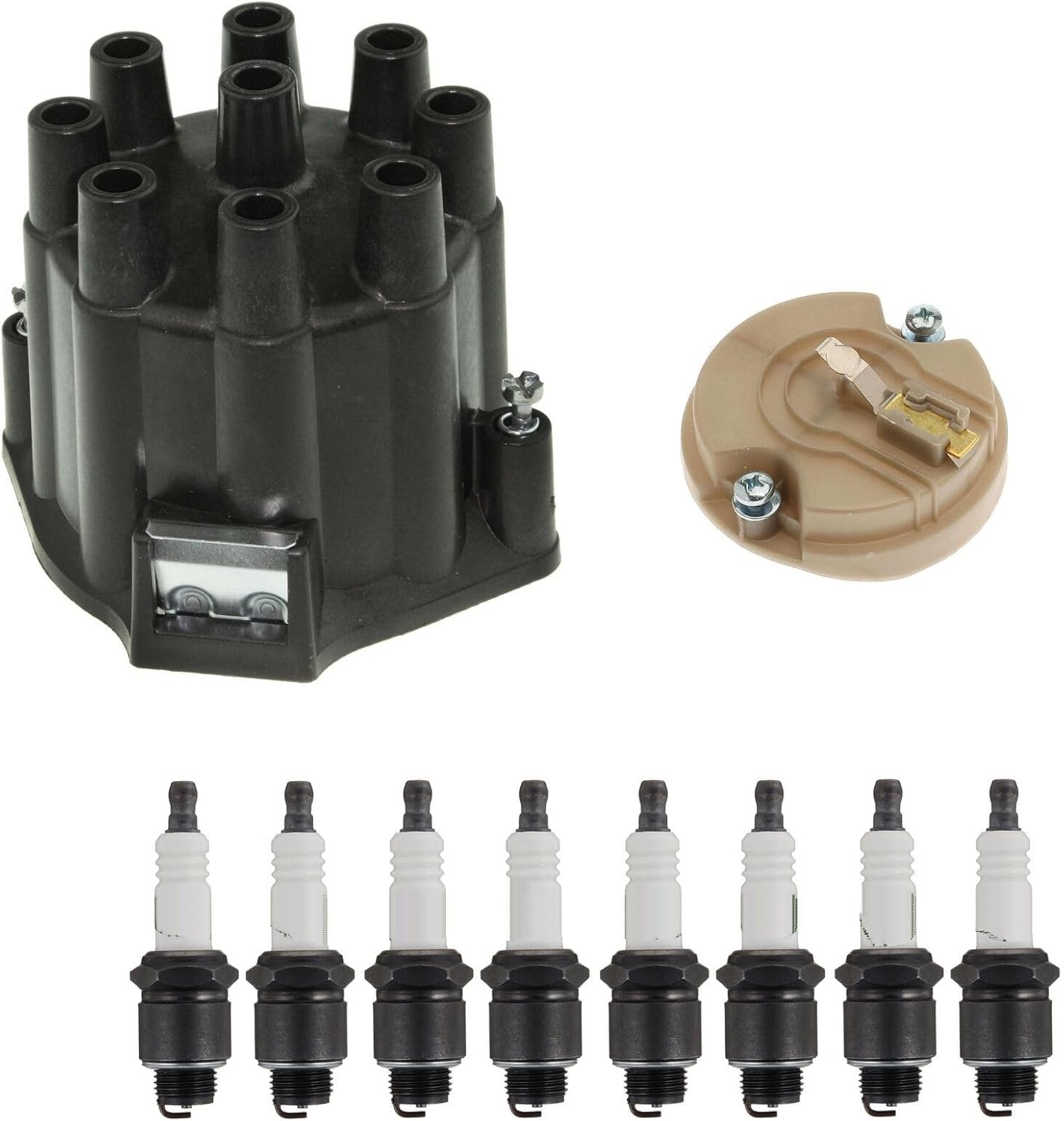 Replacement Distributor Rotor Cap and Spark Plugs Kit For Chevy G20 Van GMC G35 K15 V8 Mechanics Choice for Chevrolet