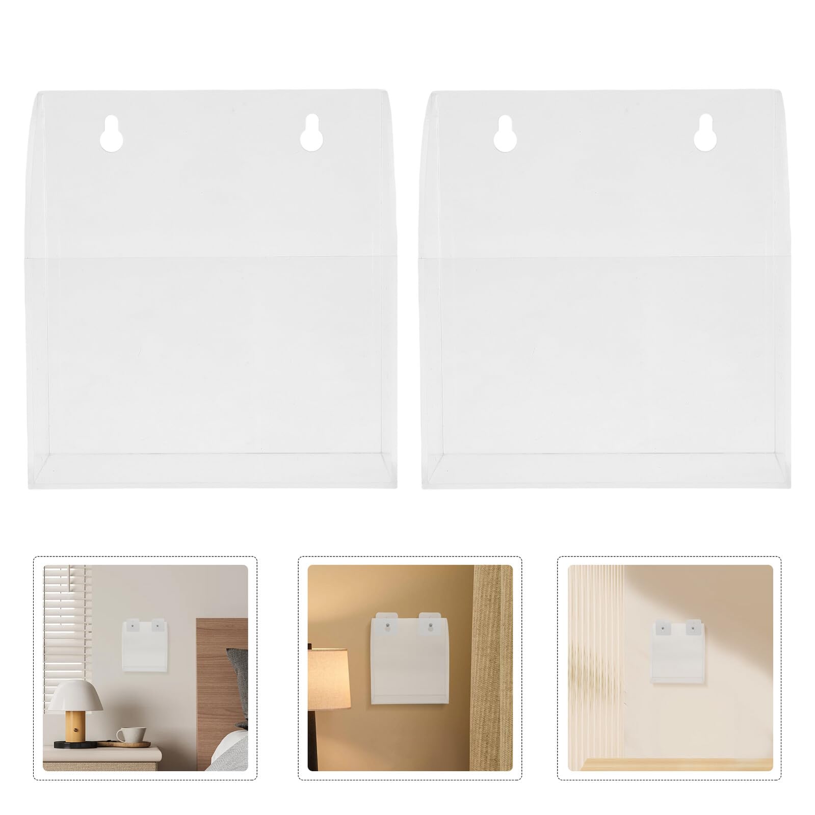 2 Pezzi Porta Telecomando da Parete in Acrilico Adesivo Autoadesivo, Contenitore per Telecomandi e Guanti, per Ufficio e Dormitorio, Design Contemporaneo
