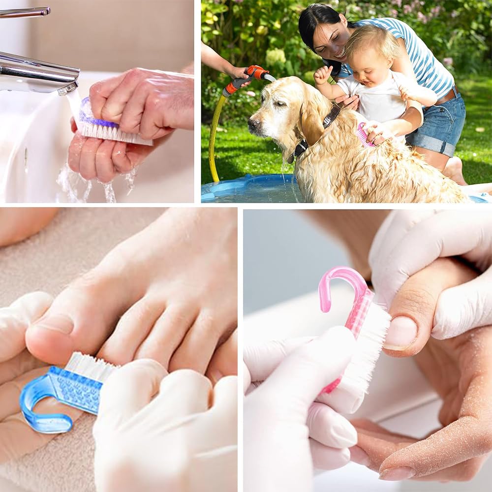 18 Pezzi, Spazzola Per Unghie Con Manico In Plastica, Spazzola Per La Pulizia Delle Unghie, Spazzola Di Bellezza A Mano, Mini Testina Di Spazzola, Adatto Per Unghie, Denti Di Animali Domestici