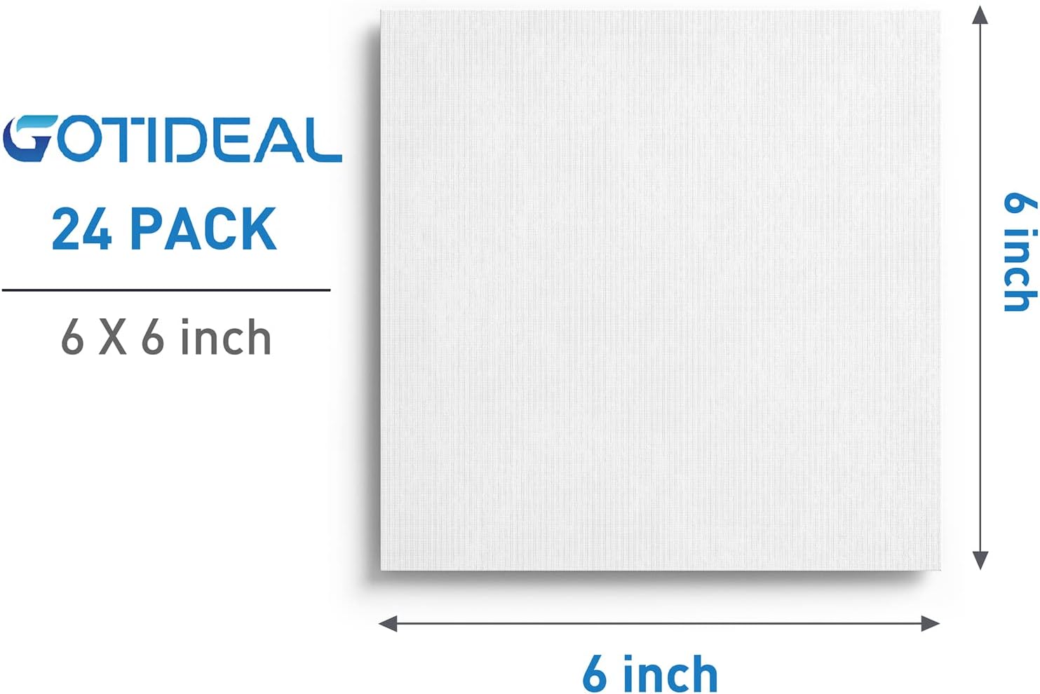 GOTIDEAL Canvases for Painting, 6x6 inch of 24, Professional Primed White Blank Flat Canvas Panels- 100% Cotton Artist Canvas Boards for Acrylics Painting, Oil Watercolor Tempera - Image 2
