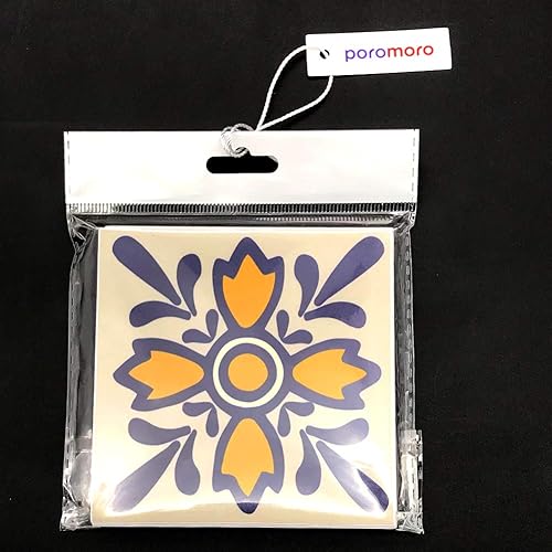 Miniatura 7 de Juego de adhesivos de Poromoro para baldosa estilo azulejo español o portugués, protegen contra salpicaduras, se desprenden y se adhieren, juego de