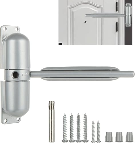Cierrapuertas automático de 4 pulgadas, cierre de puerta de resorte de seguridad, bisagra de puerta de cierre ajustable para convertir puertas con