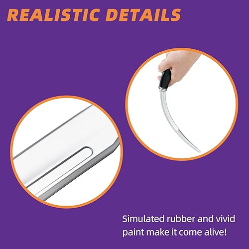 Miniatura 3 de Cuchillo de goma falso de Halloween de 13.5 pulgadas, accesorio de cuchillo de cosplay de Halloween, cuchillos de práctica segura de artes