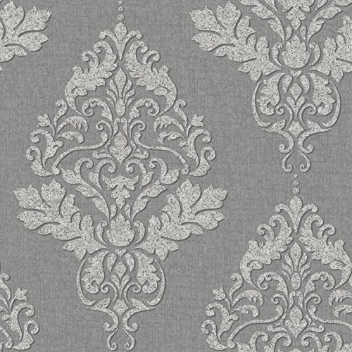 Holden Decor Papel pintado colección Marcia, Gris oscuro 35509, 10,05 m x 0,53 m
