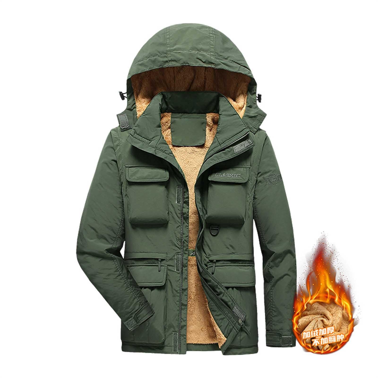 Cappotto invernale da uomo in pile, piumino da uomo con cappuccio, giacca invernale imbottita calda al vento e all'acqua, giacca invernale lunga da uomo, leggera, spessa, invernale, calda,