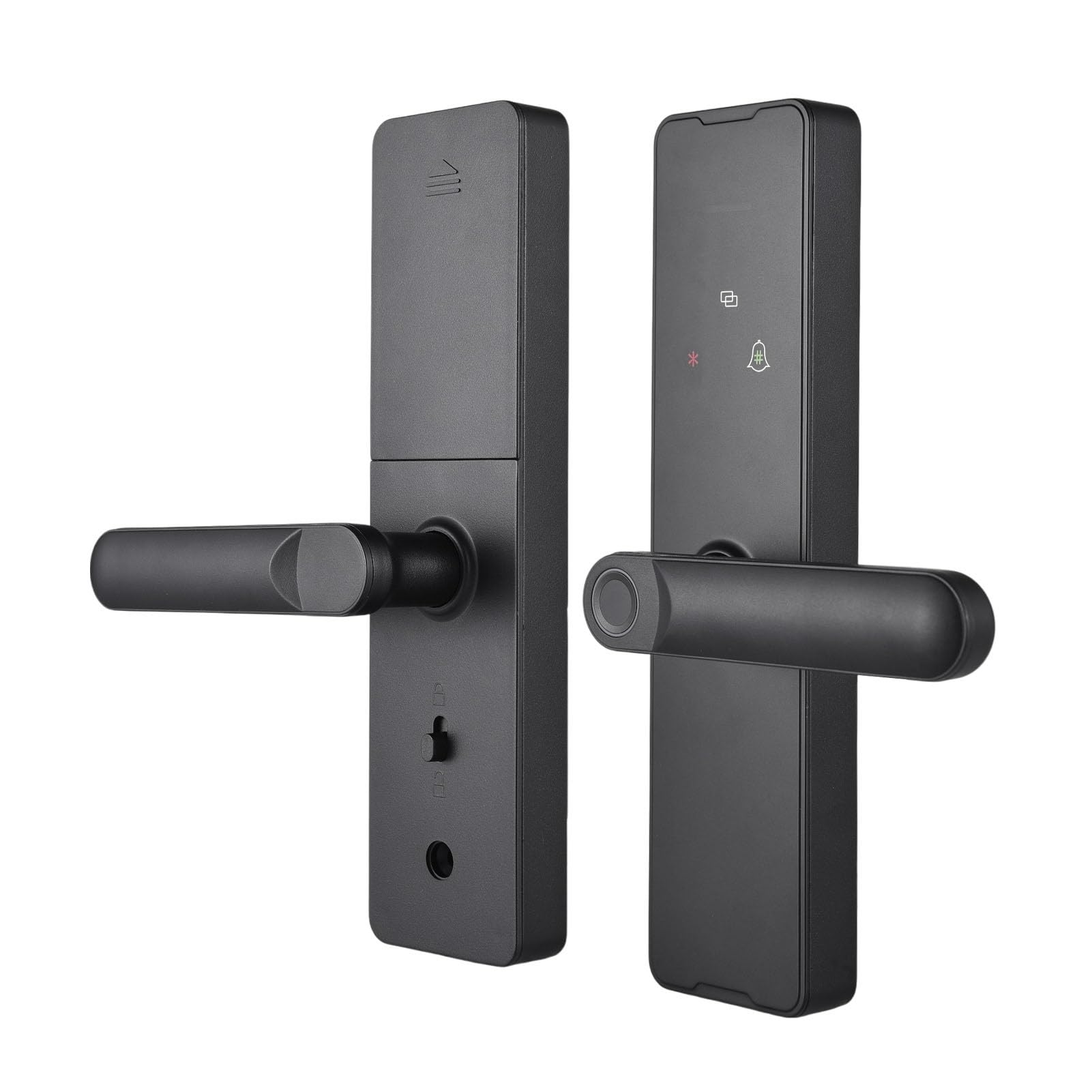 Serrure de porte numérique intelligente avec empreinte digitale avec poignée, serrure de porte d'entrée biométrique sans clé, fonctionne sur batterie pour portes de 30 à 100 mm