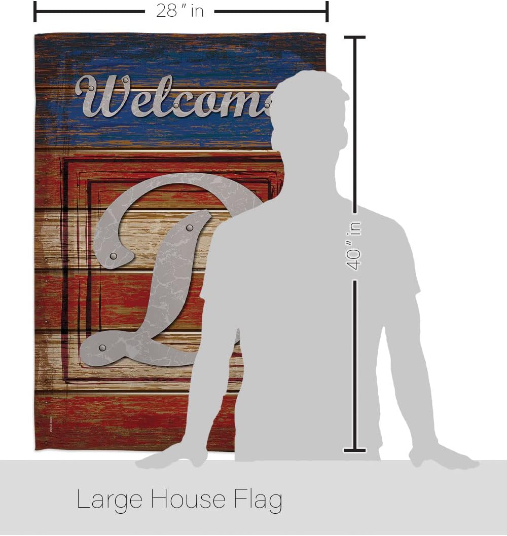 Breeze Decor - Patriotic D Initial Americana - Everyday Patriotic Impressions Decorative Vertical House Flag 28" x 40" Printed In USA