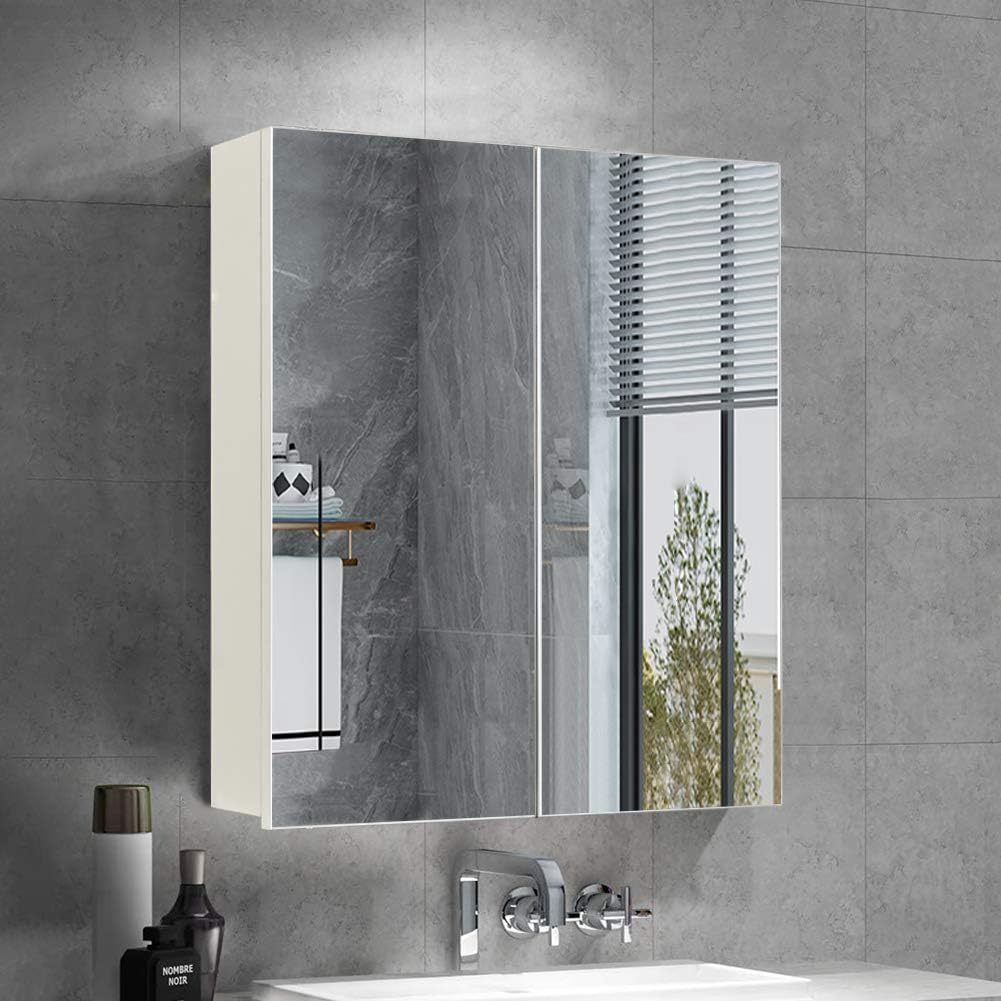 Miroir Lumineux LED Armoire Murale Design de Salle de Bain 2 en