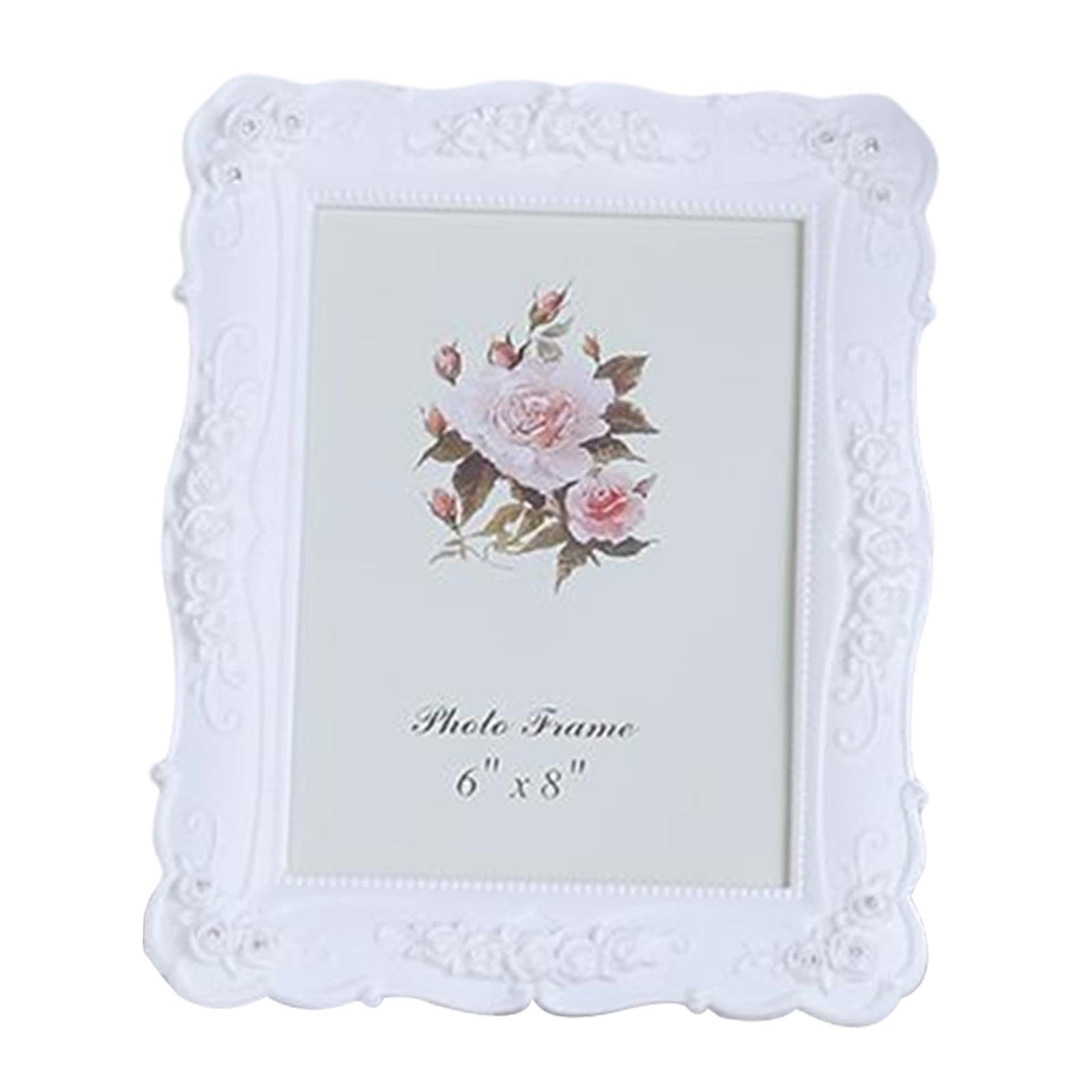 PIXZCSA Unique Horizontal Shelves Picture Frame Personal Gallery Standing Tabletop Best Friends Shelves Horizontal, White, C-8 inch
