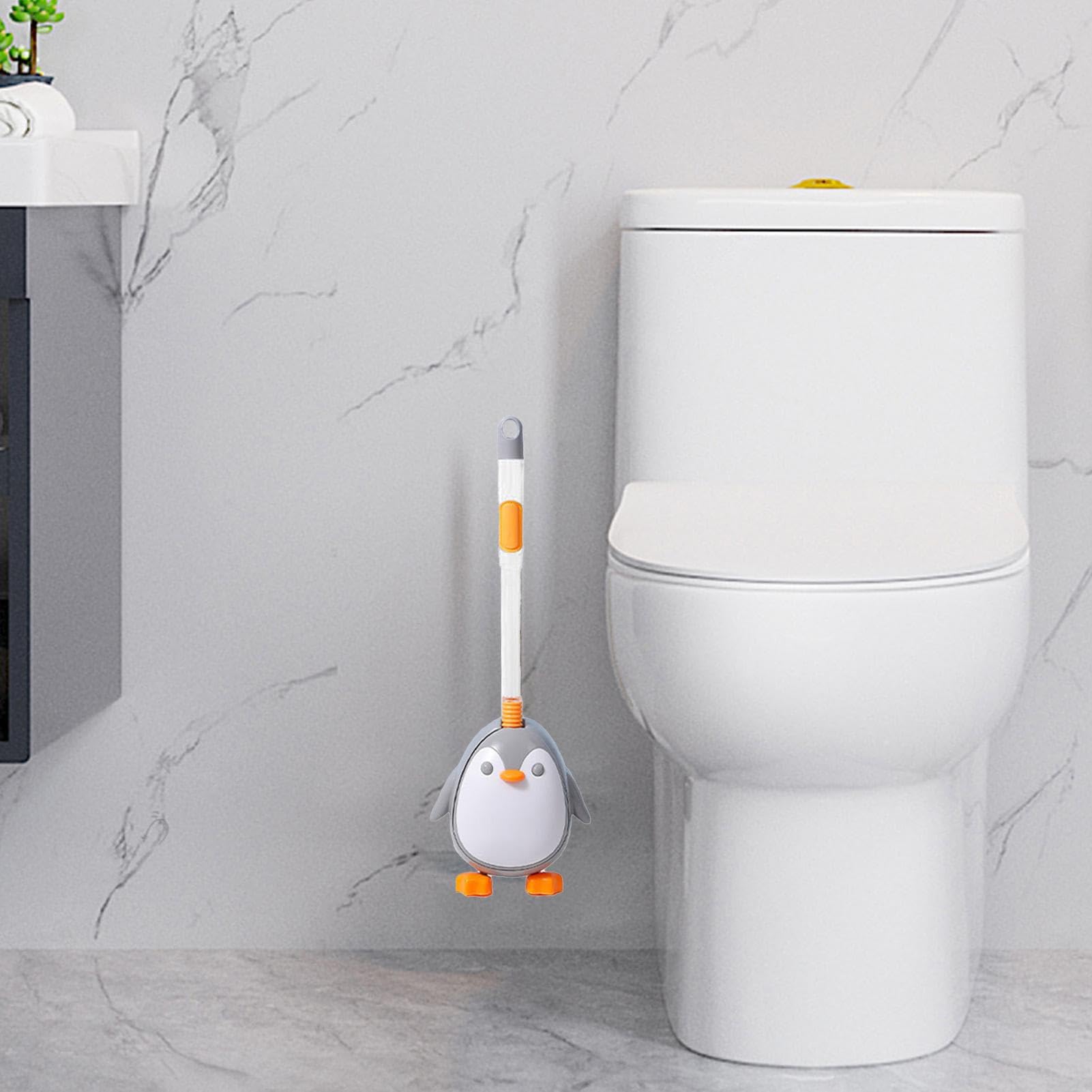 Scopino per WC a forma di cartone animato, testa con simpatico gatto, bacchetta per WC da parete con manico lungo, setole morbide, senza angoli morti, spazzola sanitaria per bagno Optimism