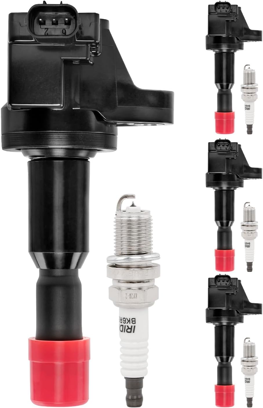 UF581 Ignition Coil and Iridium Spark Plugs Set of 4 Compatible with Honda Fit 1.5L L4 2007 2008. Coil Pack Replace UF-581 30520PWC003
