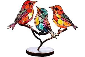 Stained Glass Bird Double Side Painted Decor for Home Office