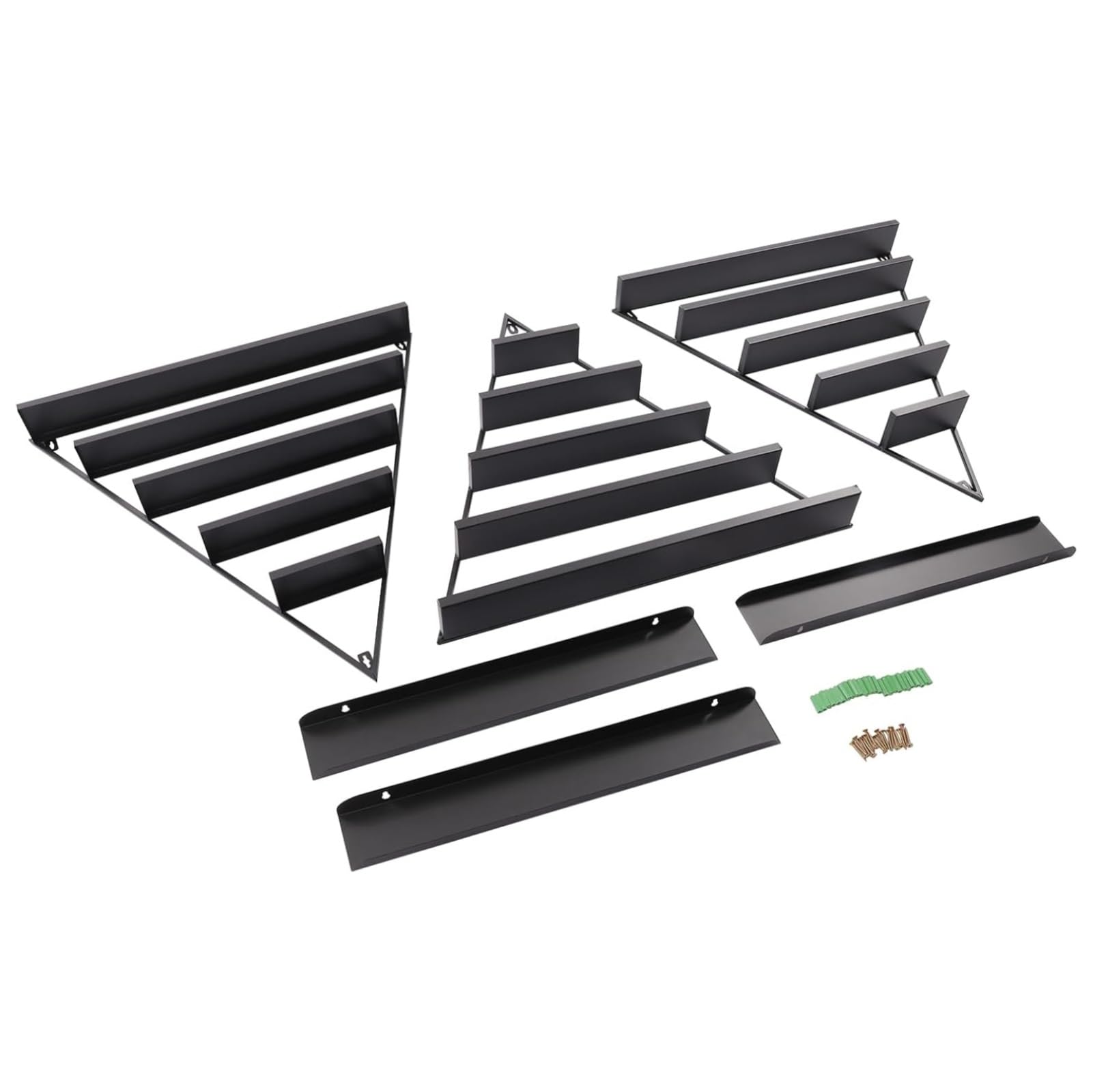 Expositor de esmaltes de uñas de 5 Niveles, de Metal, para Pared, con estantes Triangulares flotantes, Ideal para Salones de uñas, Tiendas y hogares (1 Unidad, Color Liso, Paquete de 1)