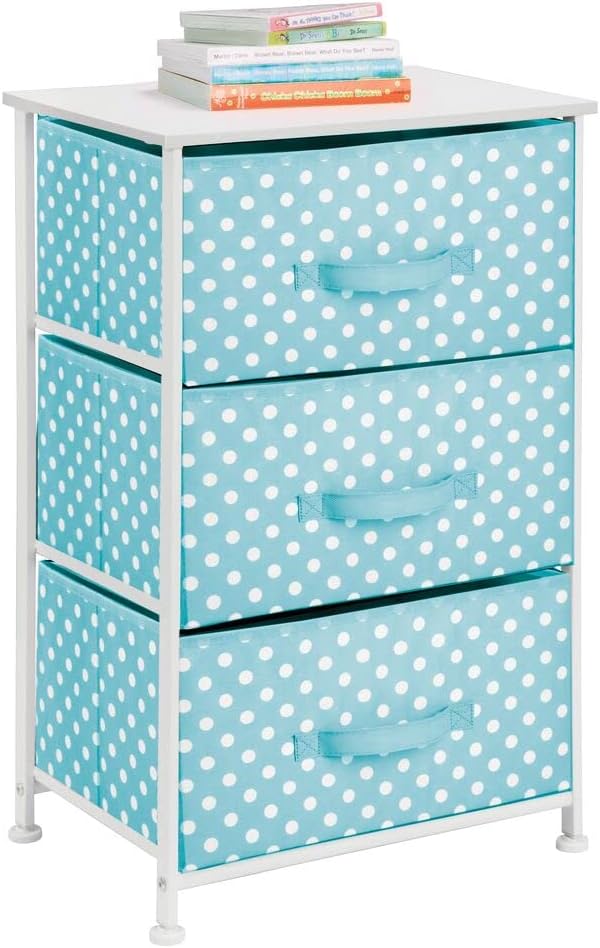 70% оƒƒ Dіѕсоunt mDesign Wood Top/Steel Frame Modern Storage Dresser Chest Furniture with 3 Removable Fabric Drawers/Bins for Kids Bedroom, Playroom, Baby Nursery Organization - Spira Collection - Turquoise Blue/White 70% оƒƒ Dіѕсоunt mDesign Wood Top/Steel Frame Modern Storage Dresser Chest Furniture with 3 Removable Fabric Drawers/Bins for Kids Bedroom, Playroom, Baby Nursery Organization - Spira Collection - Turquoise Blue/White