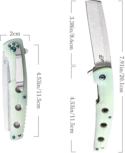 Miniatura 2 de Eafengrow EF941 EDC Pocket Folding Knife D2 Steel Blade G10 Handle Pocket Clip with safety liner lock for Camping Survival Outdoor(Jade)