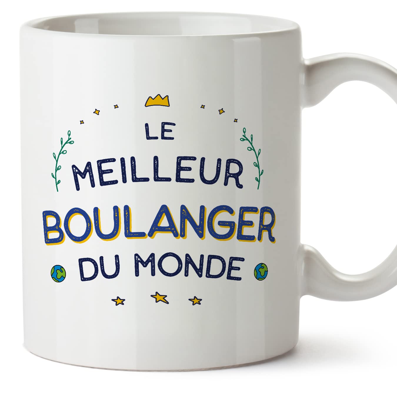 MUGFFINS Baker Man Mug - in French - Meilleur du Monde - Funny Gift for Colleagues - Ceramic 11oz Mug