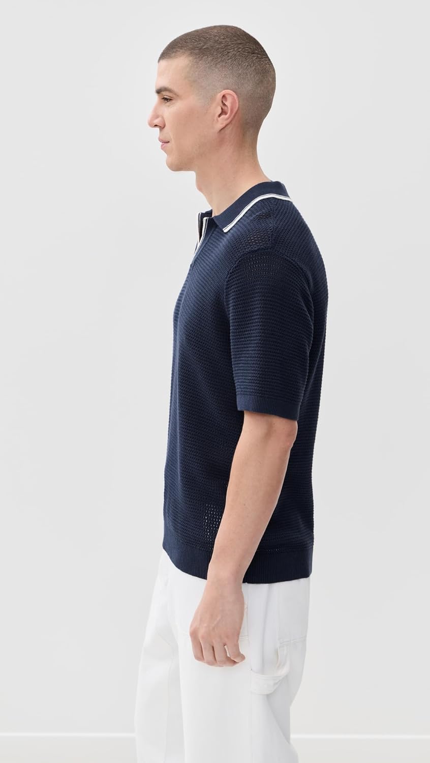 Madewell Men's Tipped Johnny Collar Polo - Image 3