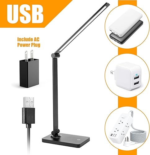 Miniatura 7 de Lámpara de escritorio recargable, lámparas de escritorio LED, lámparas de escritorio táctiles para oficina en casa, lámpara de escritorio para